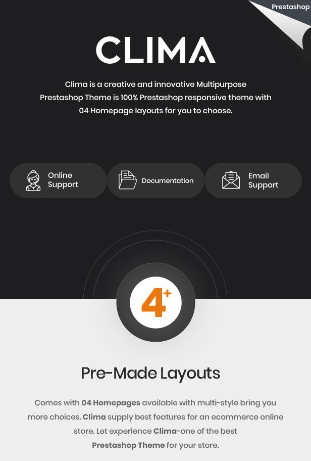 Clima - Multipurpose Prestashop 1.7, 8.x Responsive Theme