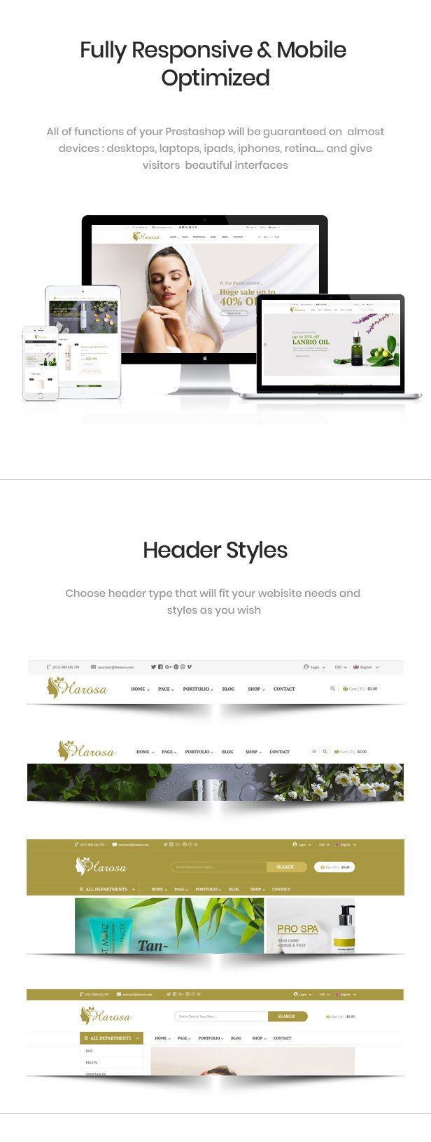 Harosa - Cosmetics and Beauty Prestashop Theme