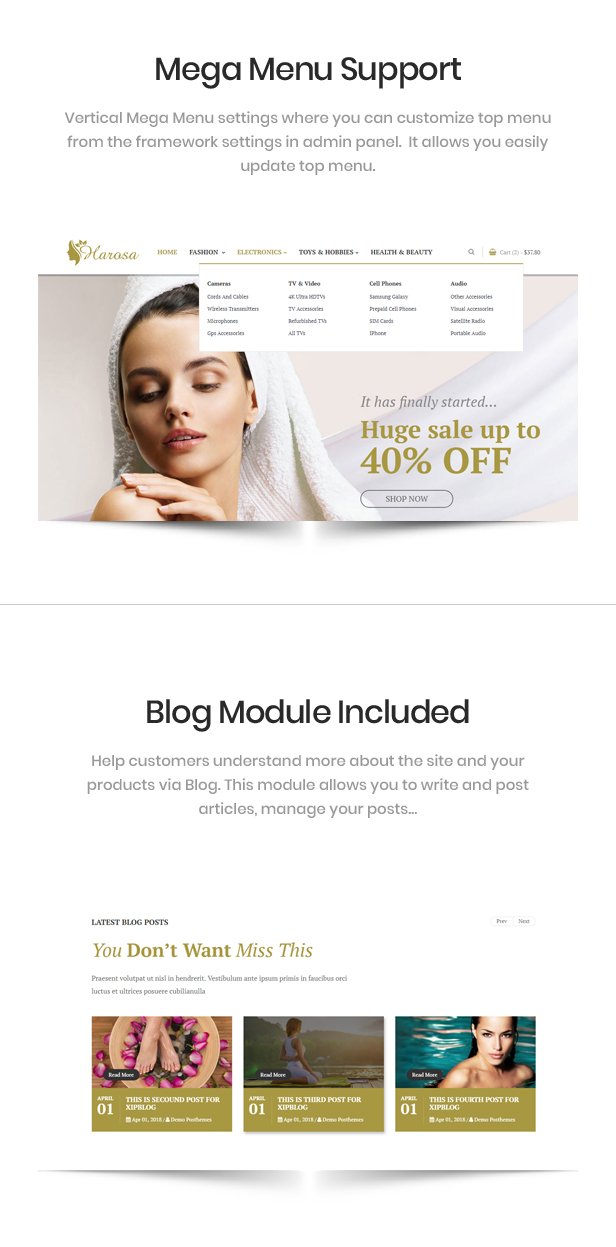 Harosa - Cosmetics and Beauty Prestashop Theme