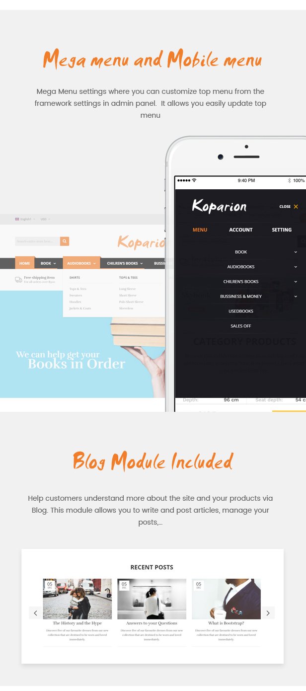 Koparion - Book Shop Responsive Prestashop Theme