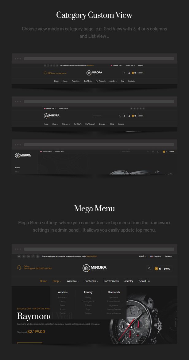Mirora - Watch & Luxury Store PrestaShop Theme