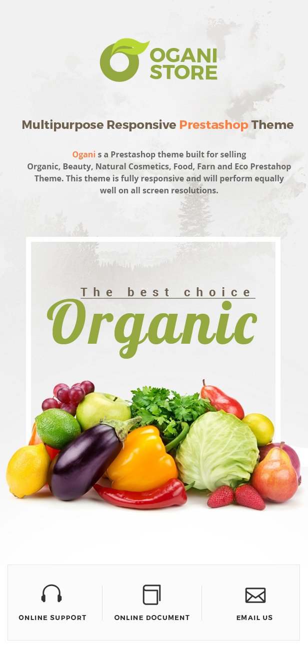 Ogani - Organic, Food, Pet, Alcohol, Cosmetics Responsive Prestashop Theme