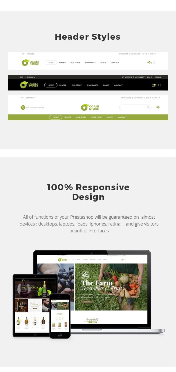 Ogani - Organic, Food, Pet, Alcohol, Cosmetics Responsive Prestashop Theme