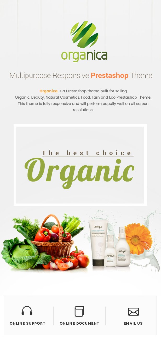 Organica - Organic, Beauty, Natural Cosmetics, Food, Farn and Eco Prestashop 1.6 & 1.7 Theme